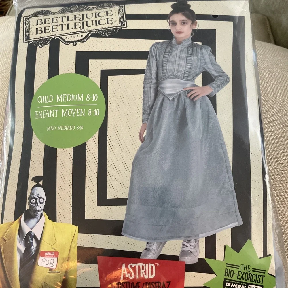 Astrid Costume Beetlejuice Beetlejuice Child Medium Size 8-10 Dress W Att Belt - Picture 7 of 7
